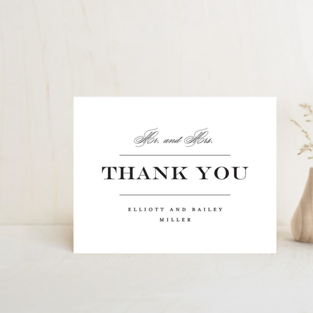 "Downtown" - Wedding Thank You Postcards in Onyx by Lauren Chism - Front