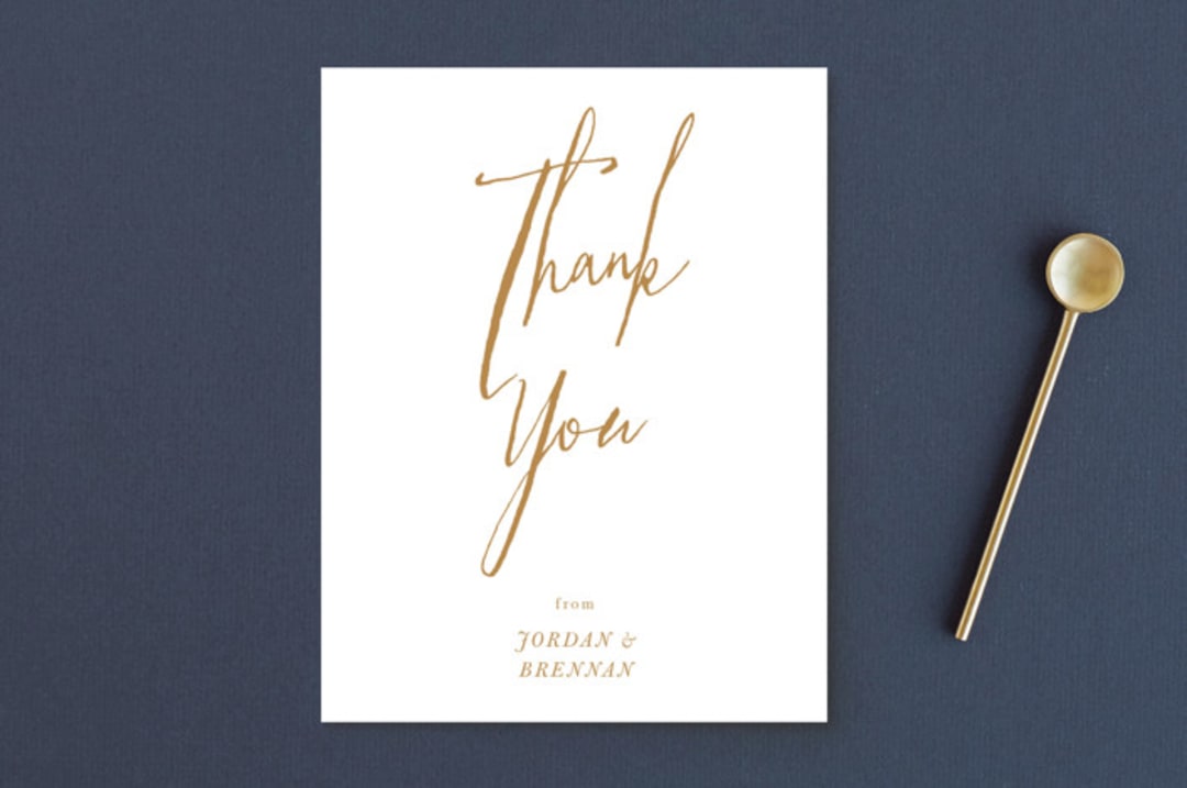 "Pastoral" - Wedding Thank You Postcards in Burlap by Up Up Creative - Front