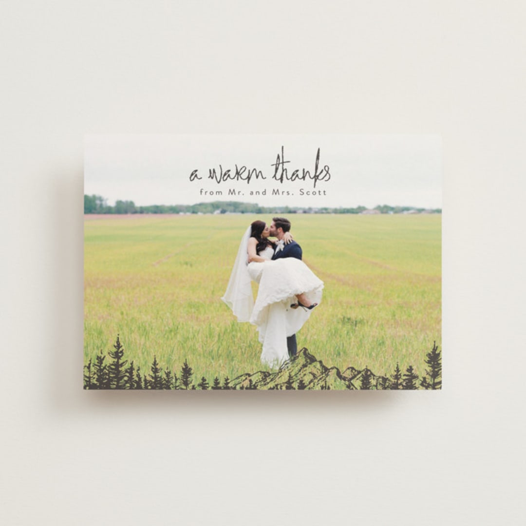 "Mountains" - Wedding Thank You Postcards in Ivory by Anastasia Makarova - Front