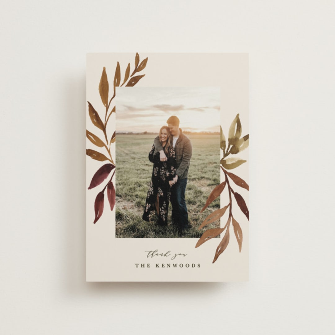 "botanical portrait" - Wedding Thank You Postcards in Leather by Kate Ahn - Front