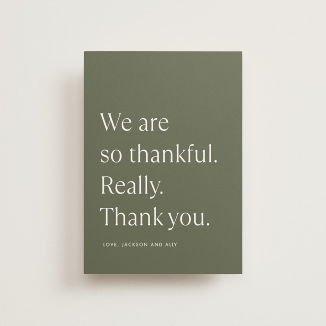 "There Will Be a Party" - Wedding Thank You Postcards in Sage by Amy Payne - Front