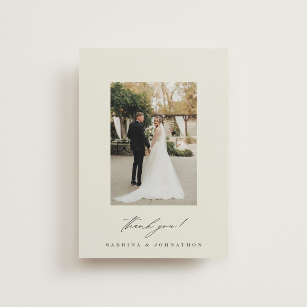"Softly Swept" - Wedding Thank You Postcards in Ivory by Carolyn Nicks - Front