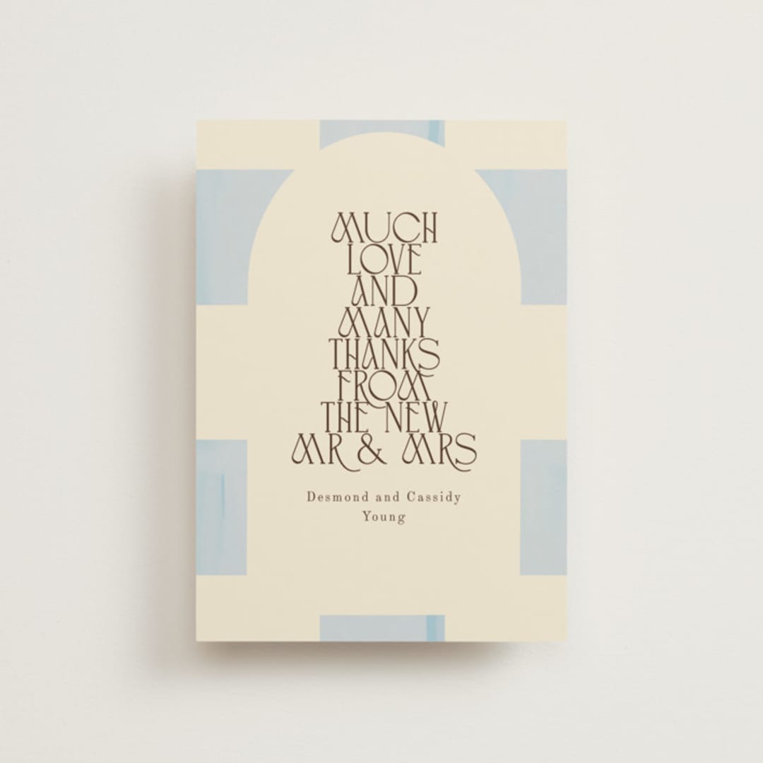 "Checker Wash" - Wedding Thank You Postcards in Ivory by Baumbirdy - Front