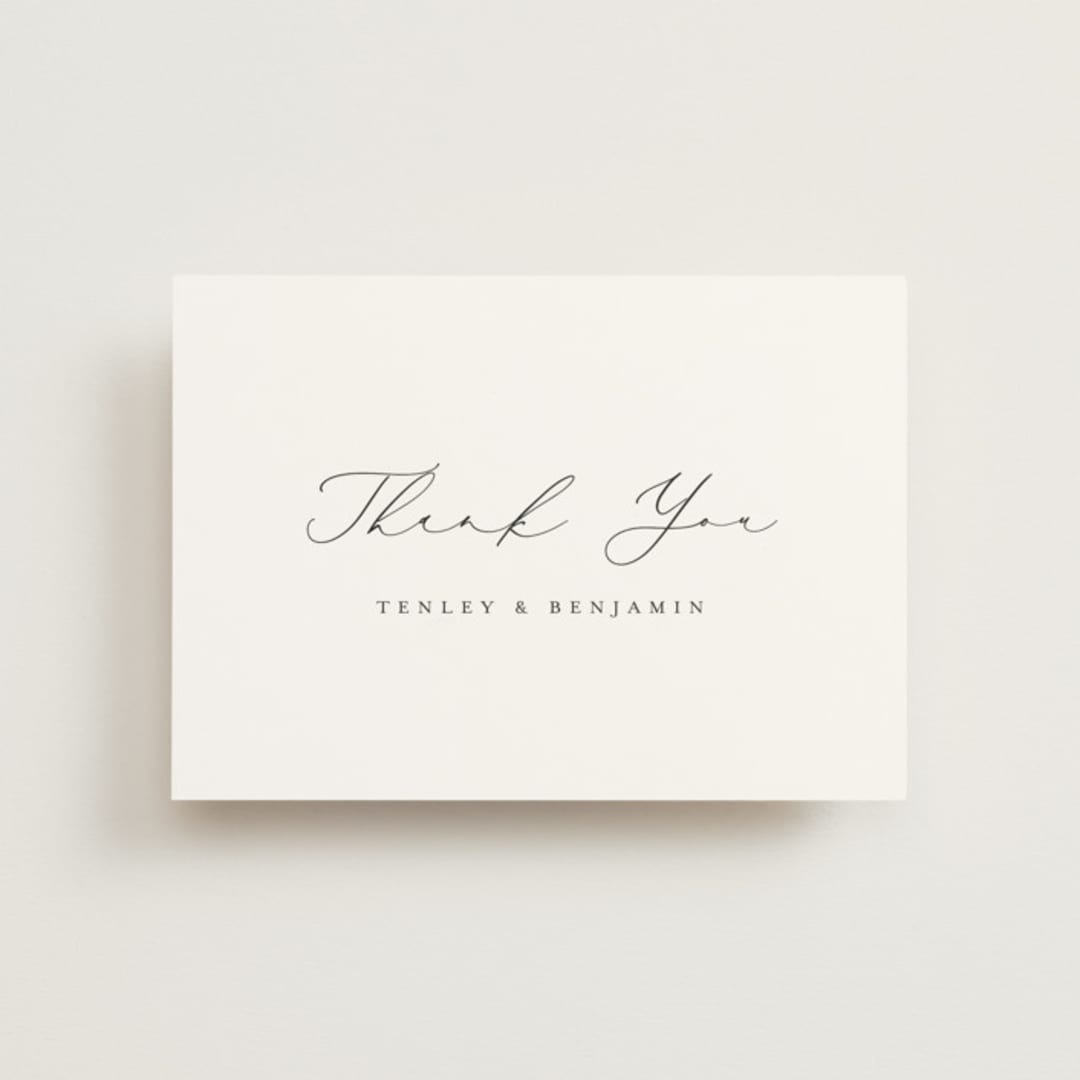 "Gentle Whisper" - Wedding Thank You Postcards in Cotton by Jennifer Postorino - Front