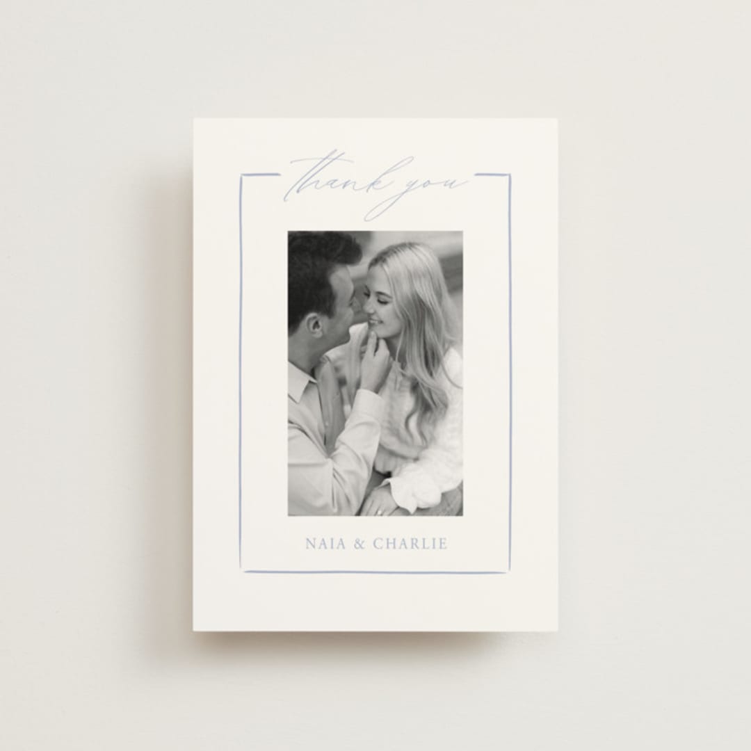 "Ocean Dreams" - Wedding Thank You Postcards in Pale Cerulean by Sabrin Deirani - Front