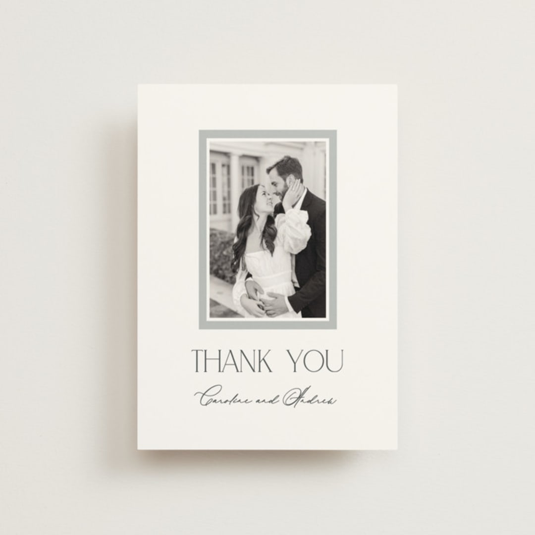 "Contemporary" - Wedding Thank You Postcards in Cotton by Vanessa Doyle - Front