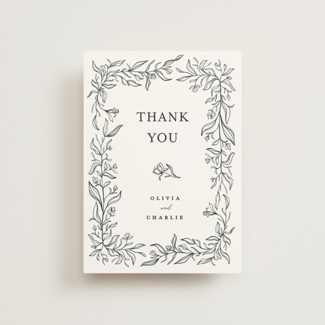 "Floral Cascade" - Wedding Thank You Postcards in Alpine by Pixel and Hank - Front