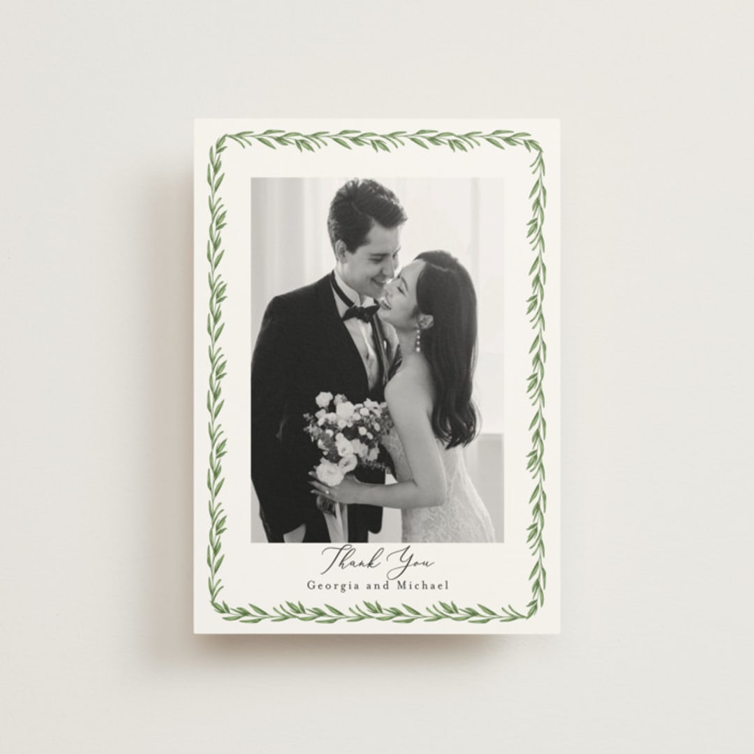 "Hydrangea Vine" - Wedding Thank You Postcards in Coastal by Susan Moyal - Front