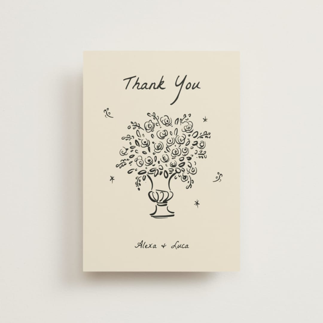 "Roses" - Wedding Thank You Postcards in Vanilla by Ani Somi - Front