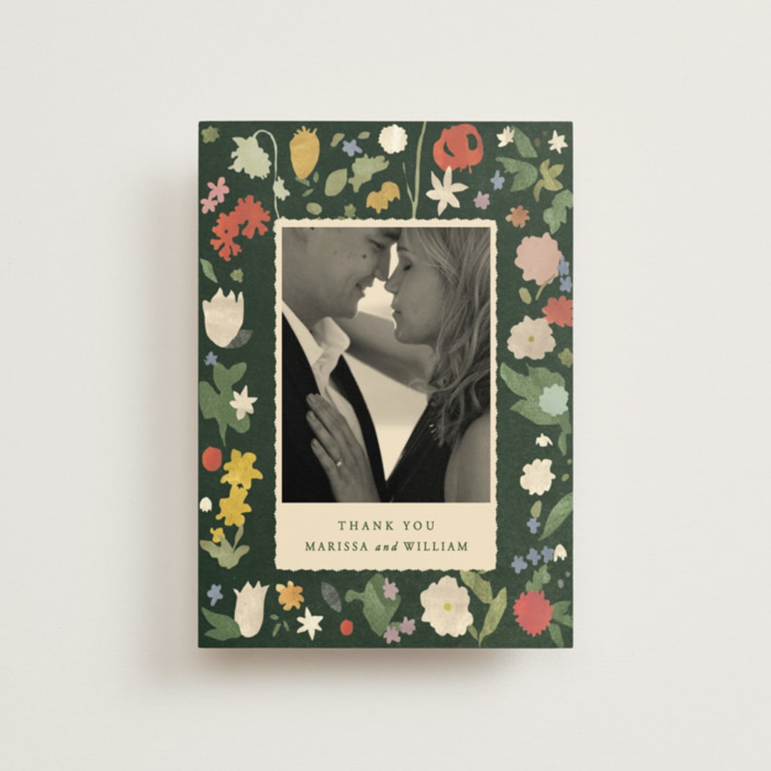 "all the flowers of the world" - Wedding Thank You Postcards in Garden by Sumak Studio - Front