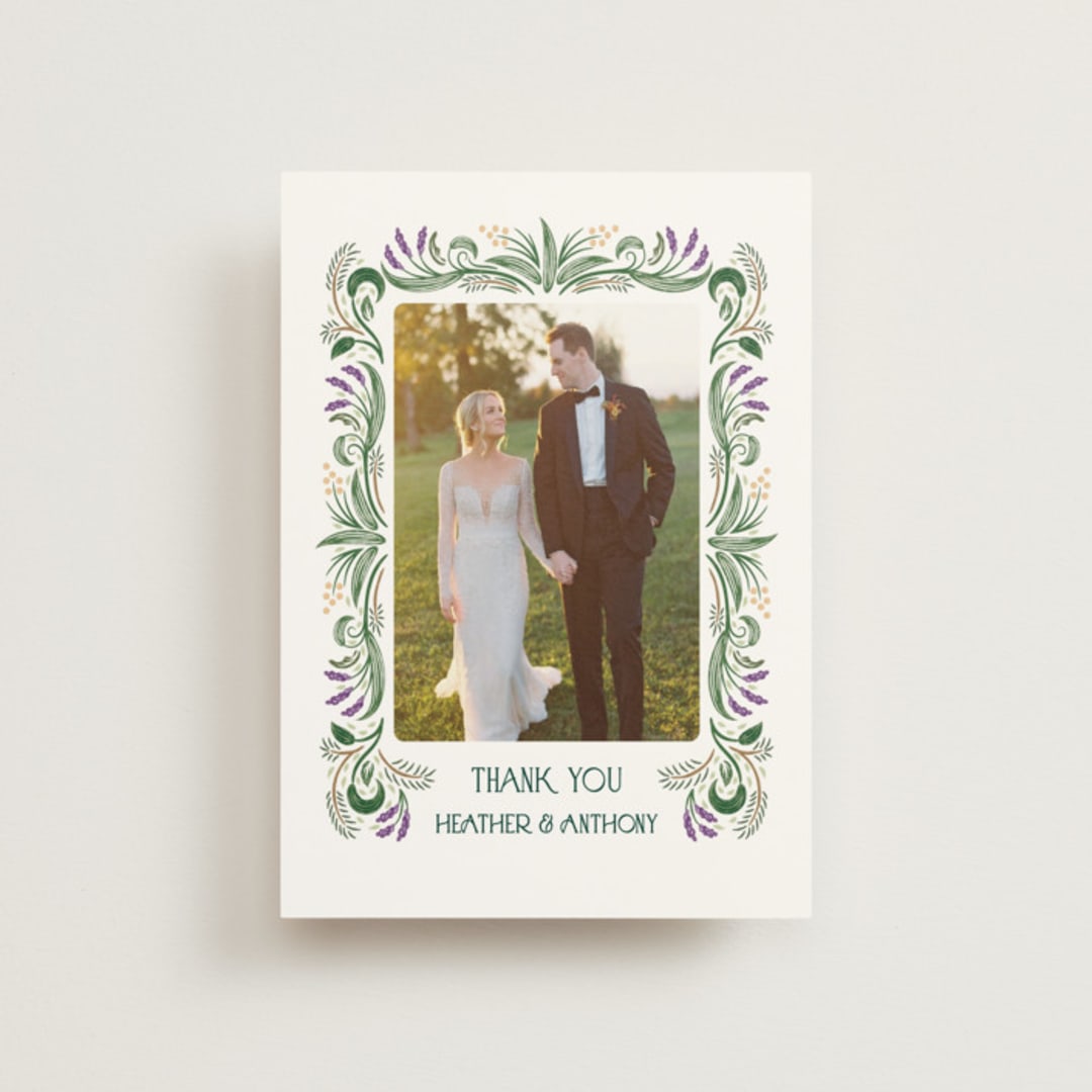 "Sierra" - Wedding Thank You Postcards in Spruce by Paper Sun Studio - Front