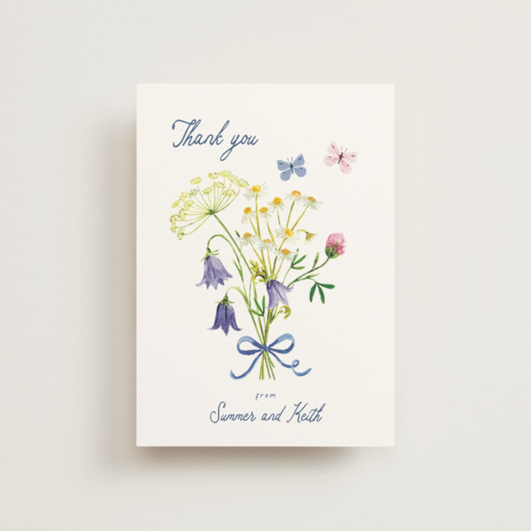 "Wildflower Romance" - Wedding Thank You Postcards in Ivory by frau brandt - Front
