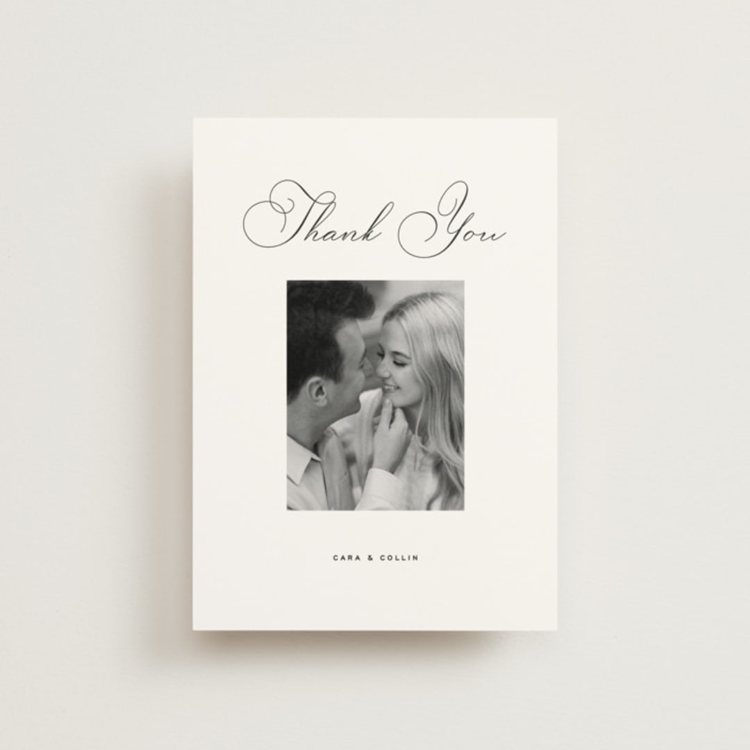 "Limelight" - Wedding Thank You Postcards in Linen by Olivia Kanaley Inman - Front