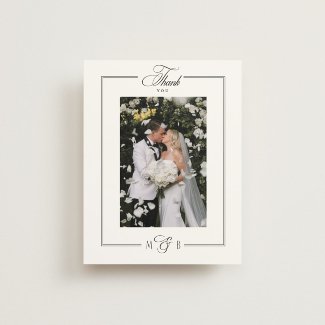 "Black Tie Elegance" - Wedding Thank You Postcards in Tuxedo by Nicoletta Savod - Front