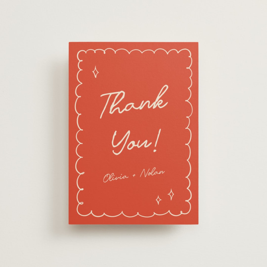 "Party On!" - Wedding Thank You Postcards in Sangria Spark by Zove Ahhh - Front