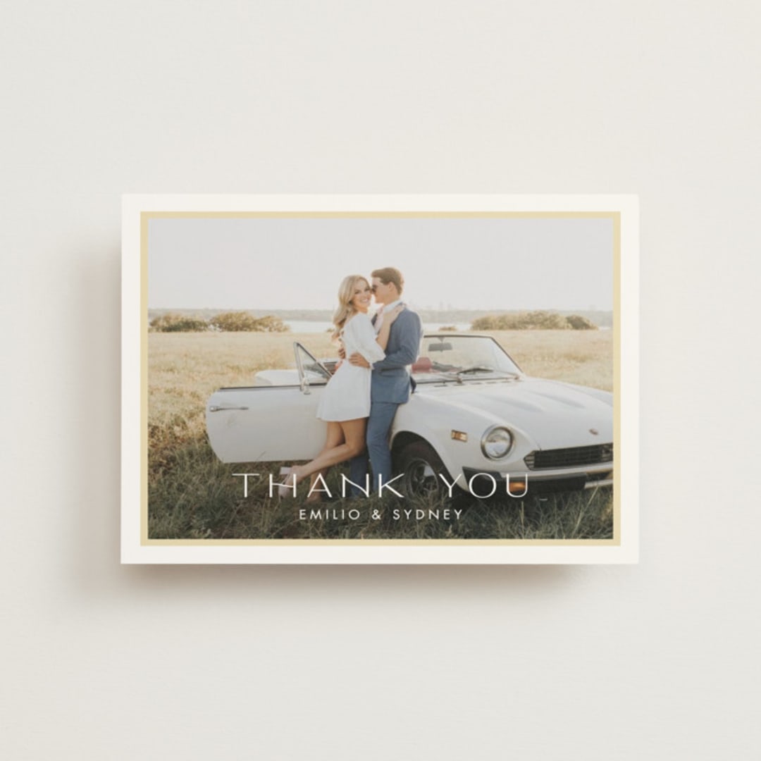 "palmetto" - Wedding Thank You Postcards in Lemon by Ellen Schlegelmilch - Front