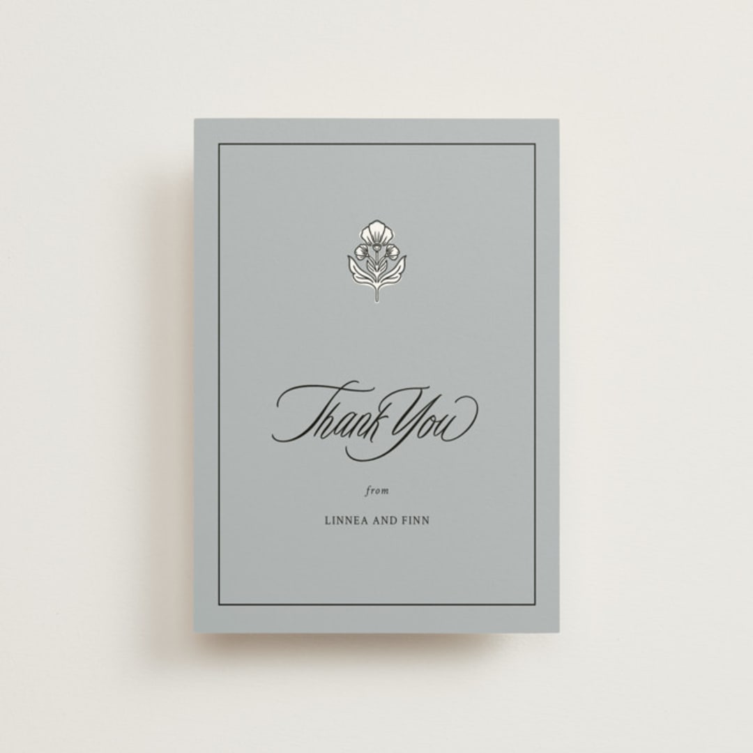 "Sophistique" - Wedding Thank You Postcards in Linen by Cindy Reynolds - Front