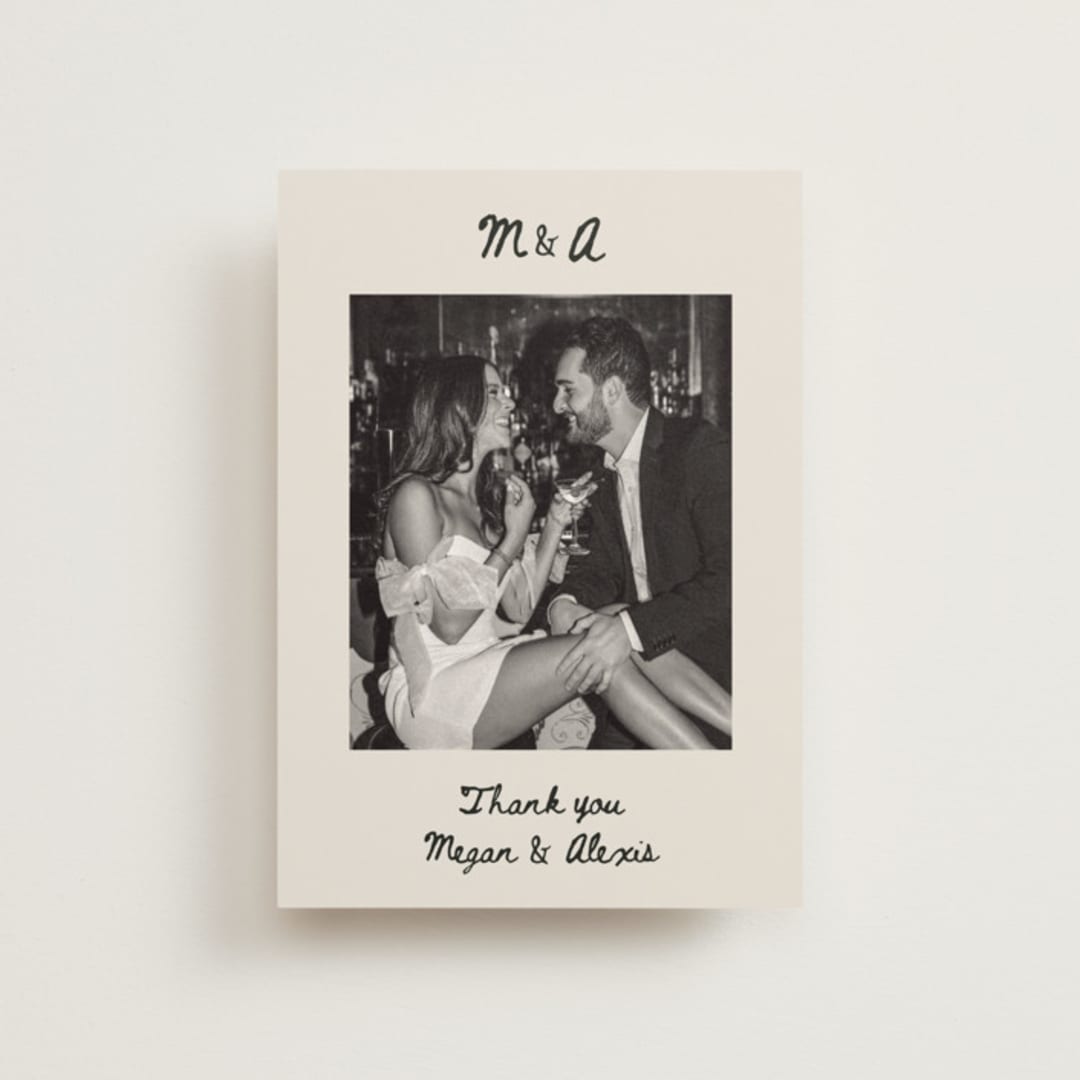 "simple monogram" - Wedding Thank You Postcards in Lace by Cass Loh - Front