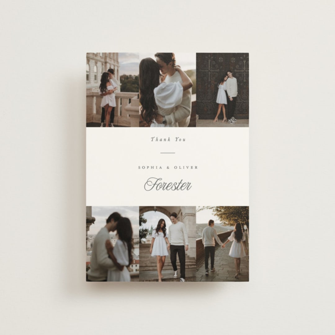 "Beautiful Day" - Wedding Thank You Postcards in Graphite by Leah Bisch - Front