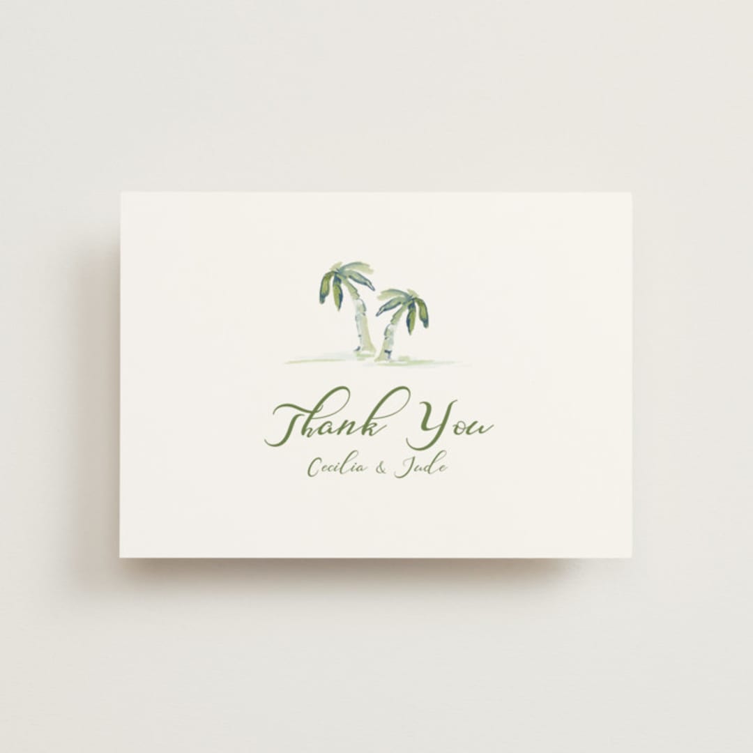 "Alento" - Wedding Thank You Postcards in Celeste by Pati Cascino - Front