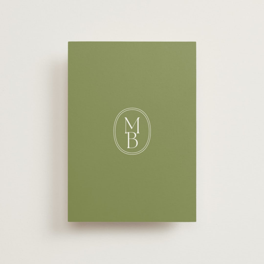 "Perriand" - Wedding Thank You Postcards in Moss by Megan Davis - Front