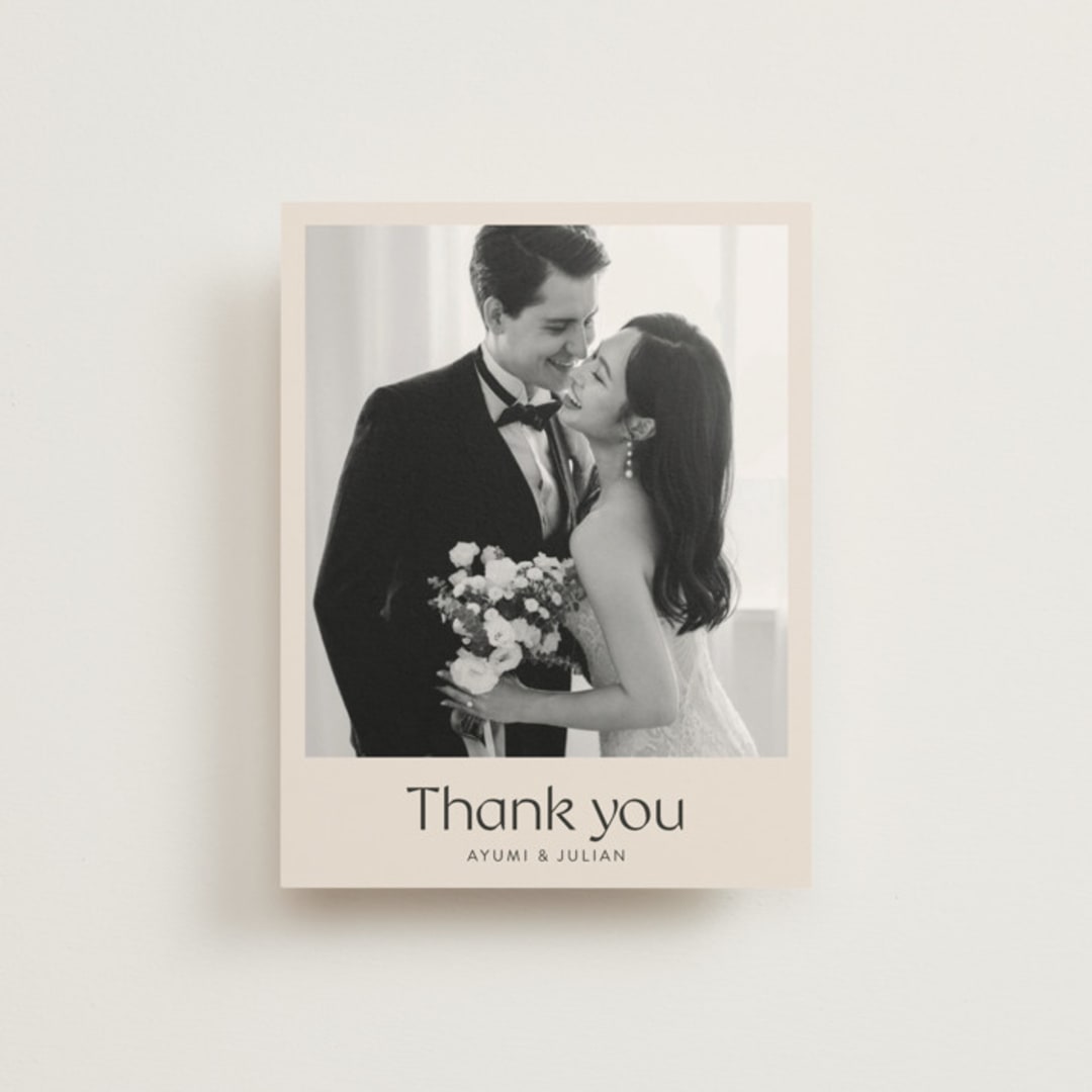"Ayumi" - Wedding Thank You Postcards in Ivory by Melanie Kosuge - Front