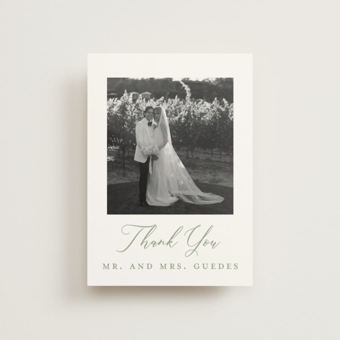 "Eternal Grace" - Wedding Thank You Postcards in Leaf by Sherley Ferreira - Front