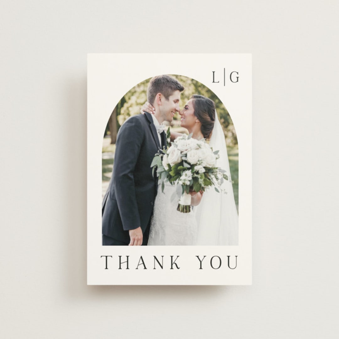 "Countryside Villa" - Wedding Thank You Postcards in Noir by Shiny Penny Studio - Front