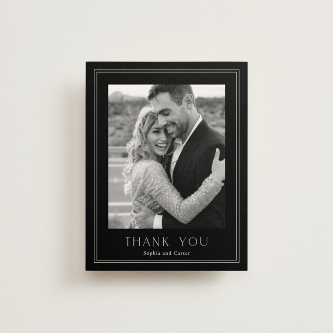 "Botanical Love" - Wedding Thank You Postcards in Black Tie by Susan Moyal - Front
