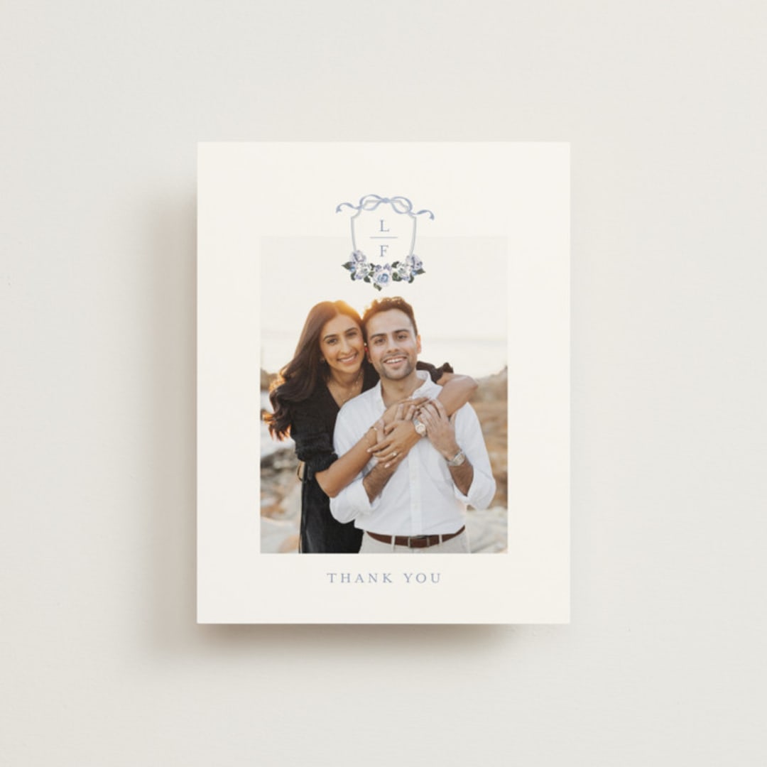 "Be With You" - Wedding Thank You Postcards in French by Design Lotus - Front