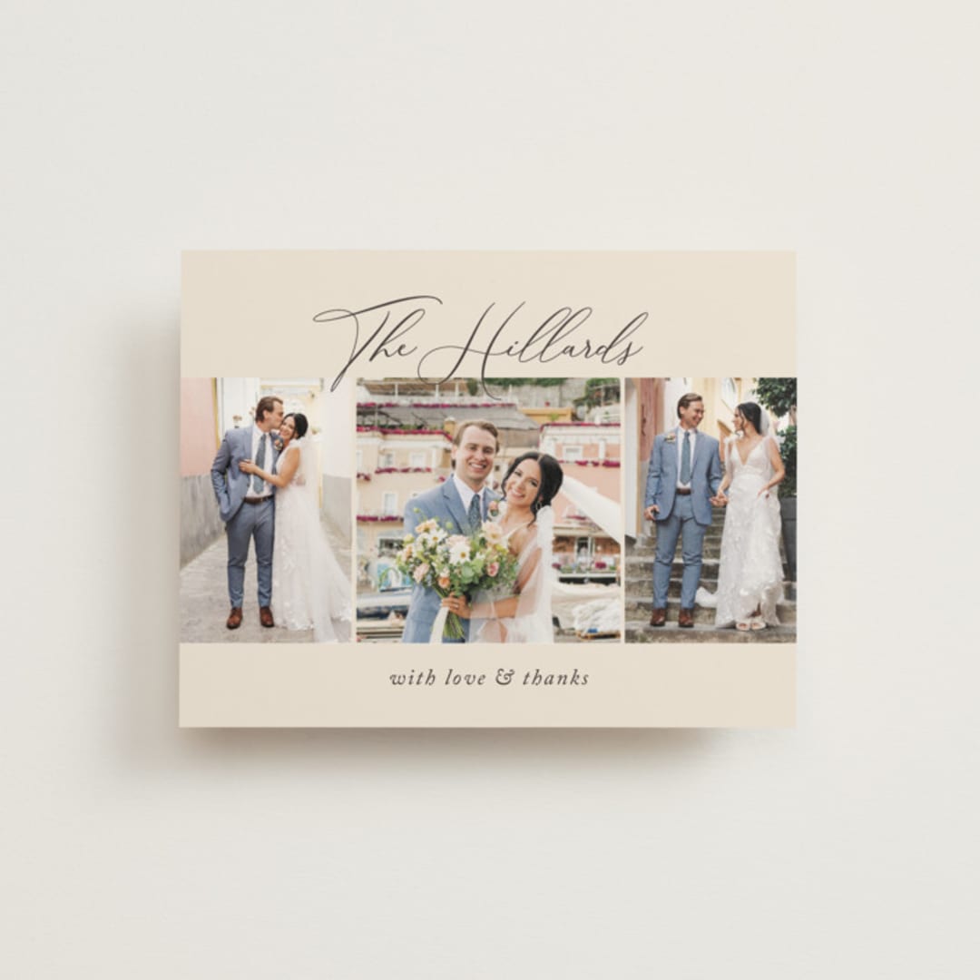 "Love Story" - Wedding Thank You Postcards in Mocha by Jennifer Postorino - Front