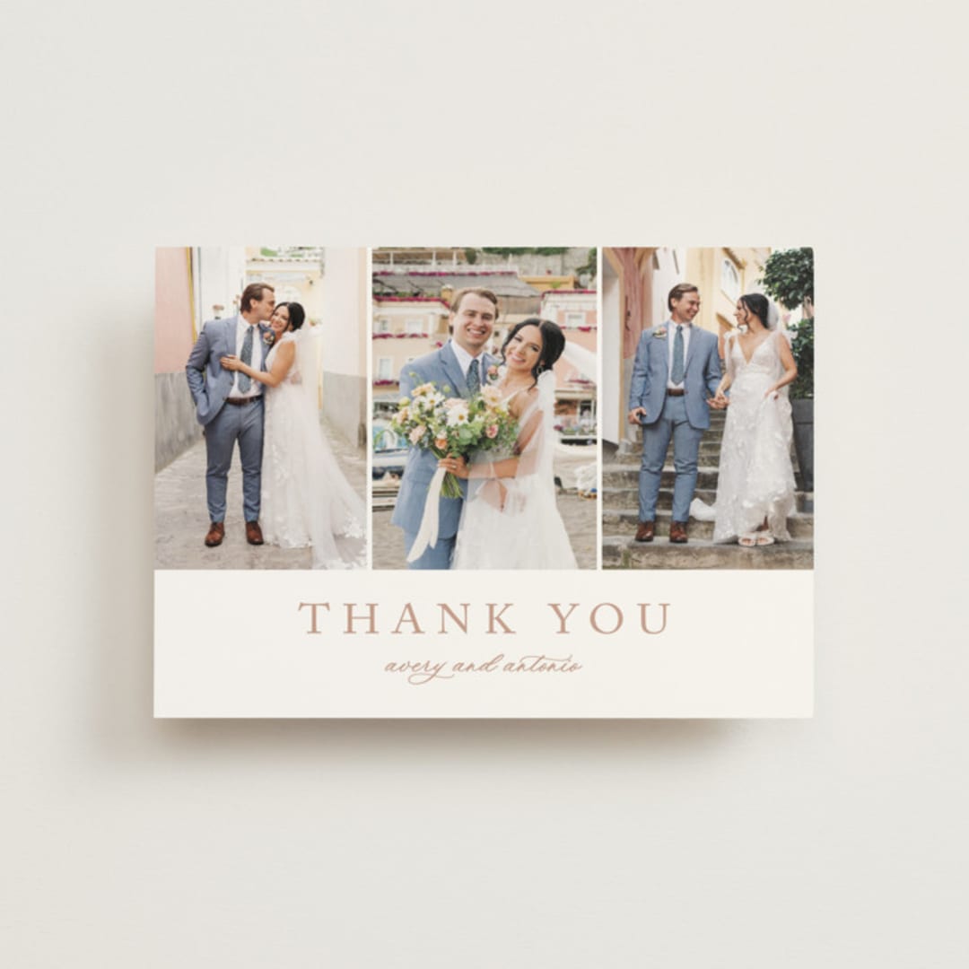 "Avery" - Wedding Thank You Postcards in Dusty Pink by Jennifer Postorino - Front