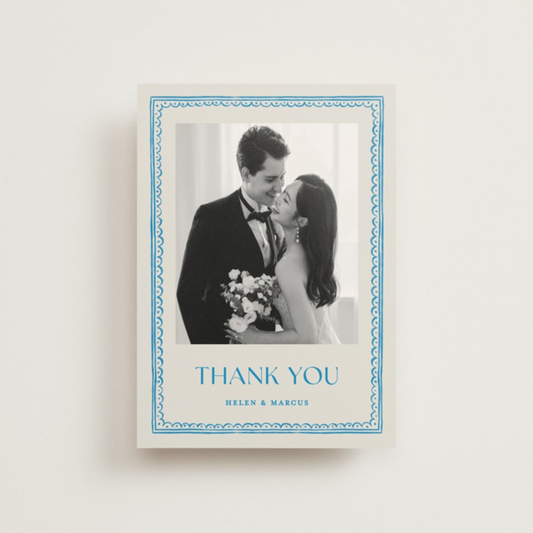"Mediterraneo" - Wedding Thank You Postcards in Ocean by Pati Cascino - Front