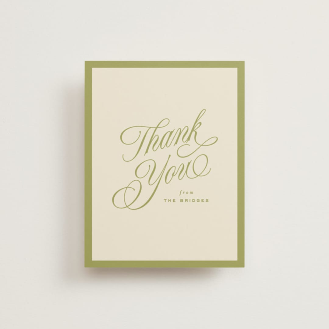 "rory" - Wedding Thank You Postcards in Olive by Ellen Schlegelmilch - Front