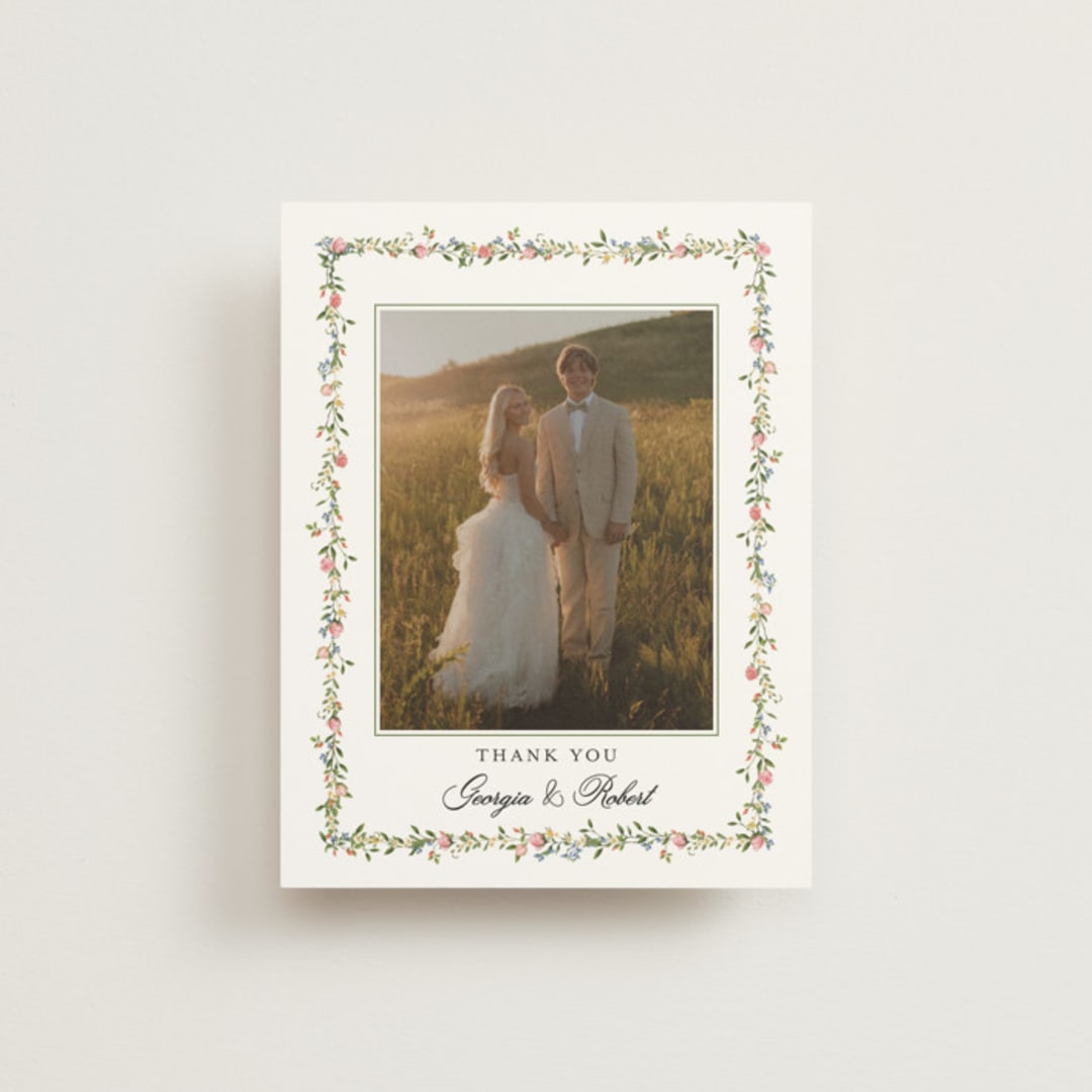 "Monogramed" - Wedding Thank You Postcards in Blush by Susan Moyal - Front