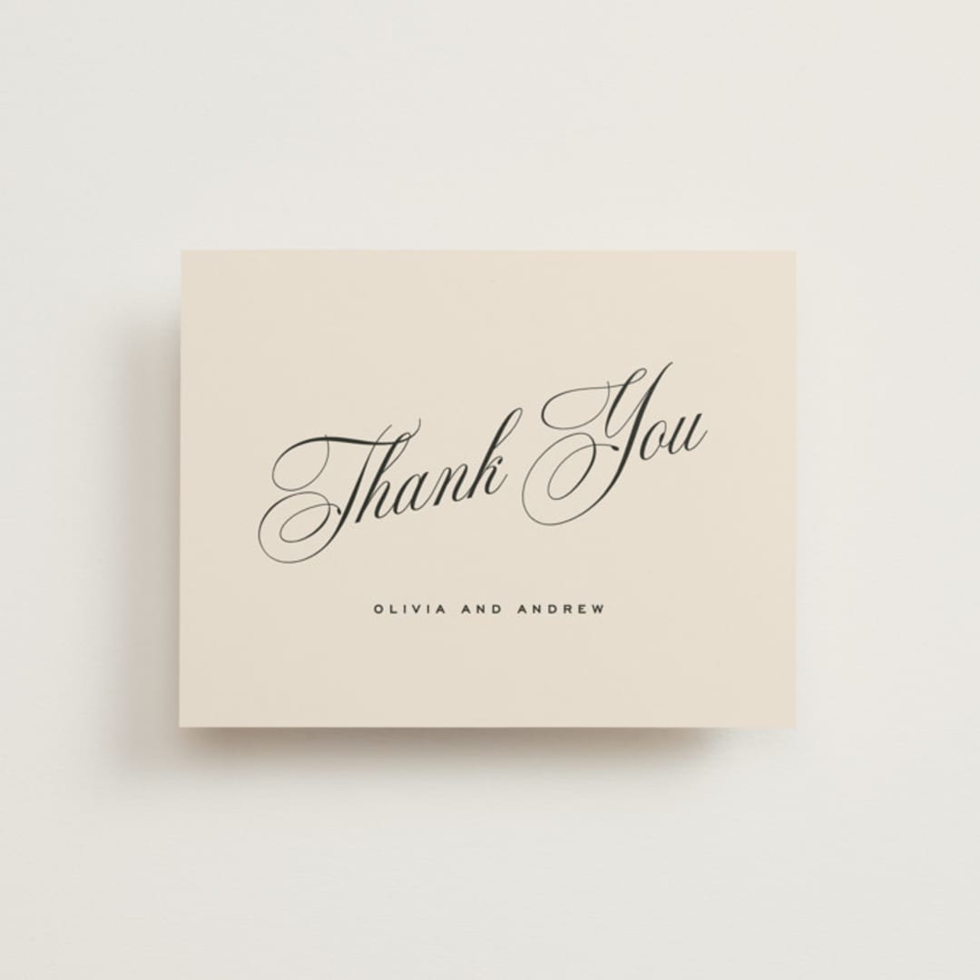 "Modern Romance" - Wedding Thank You Postcards in Almond by Eric Clegg - Front