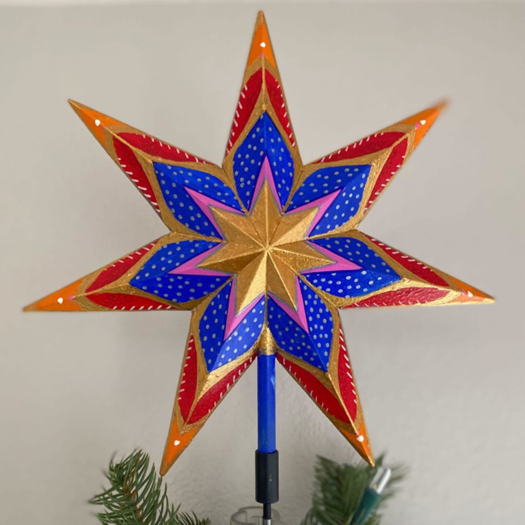 "Handpainted Tree Topper" - Tree Toppers in multicolor by Emily Morris
