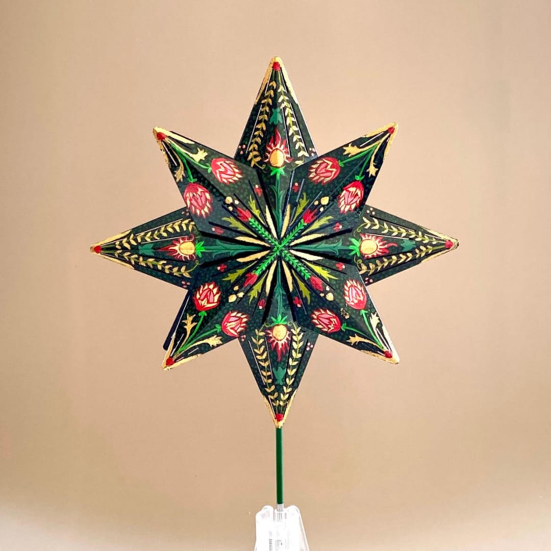 "Christmas Laurel Topper" - Tree Toppers in multicolor by Emily Morris