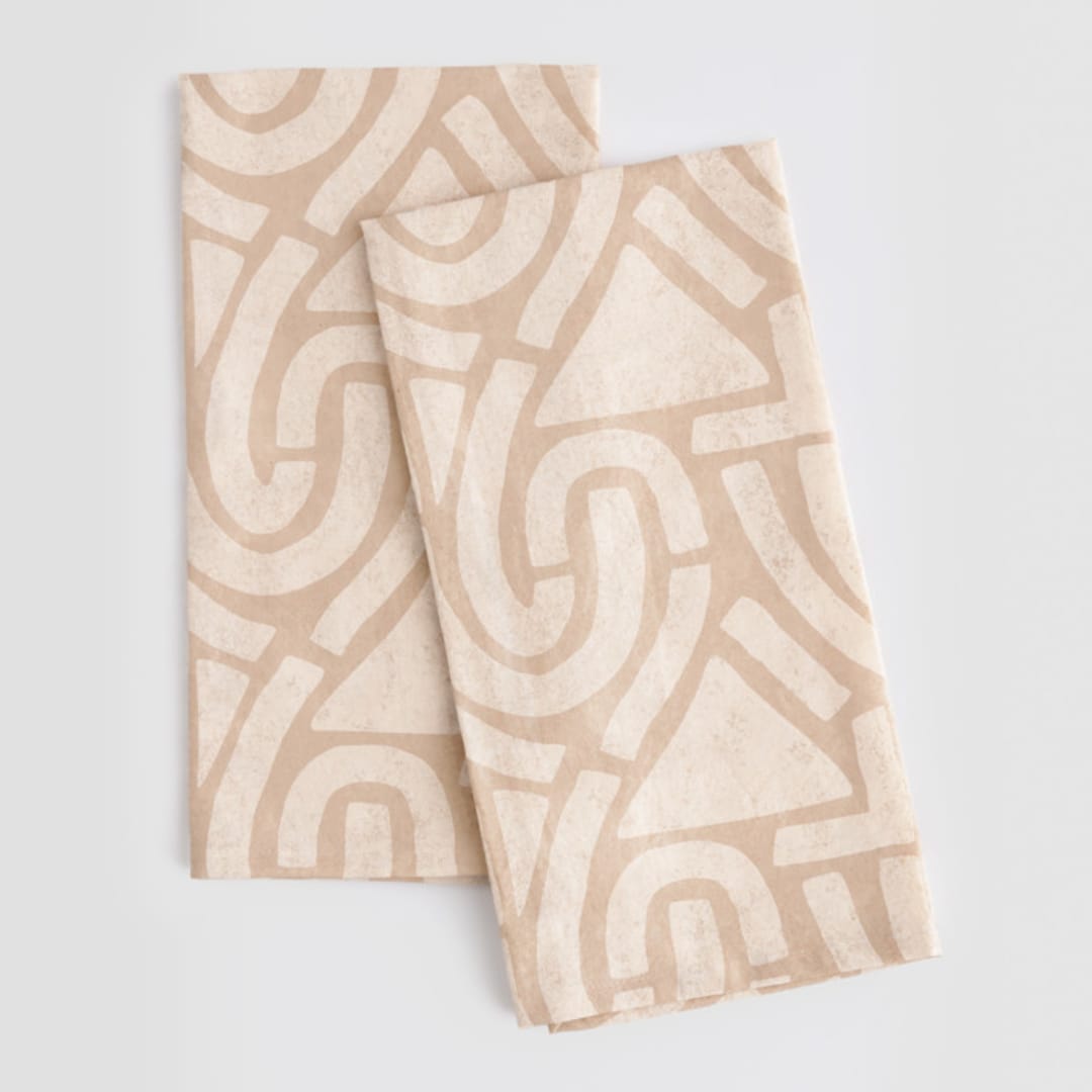 "Antique" - Tea Towel in Sand by Iveta Angelova - Tea Towel Pair