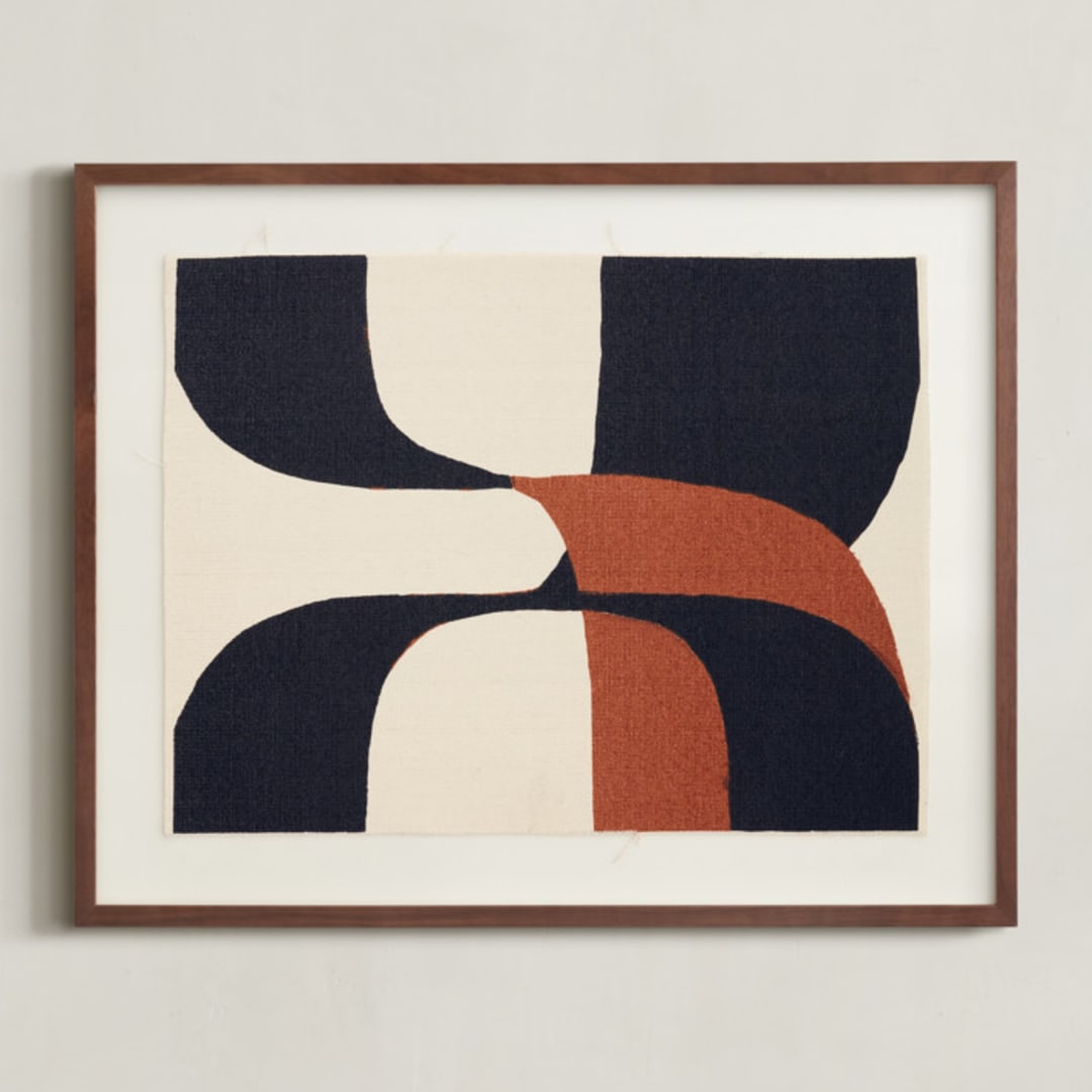 "Shifts" - Textile Art Print in Clay by Bethania Lima - Framed