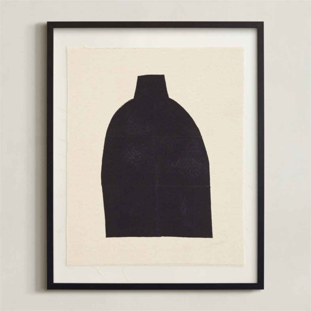 "Reclaimed Vessel II" - Textile Art Print in Ink by AK Graphics - Framed