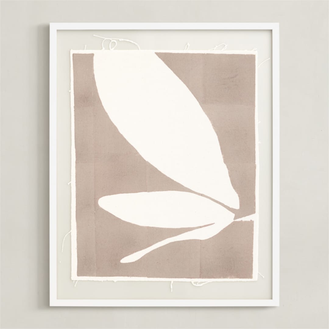 "Urban garden I" - Textile Art Print in Grey by Creo Study - Framed