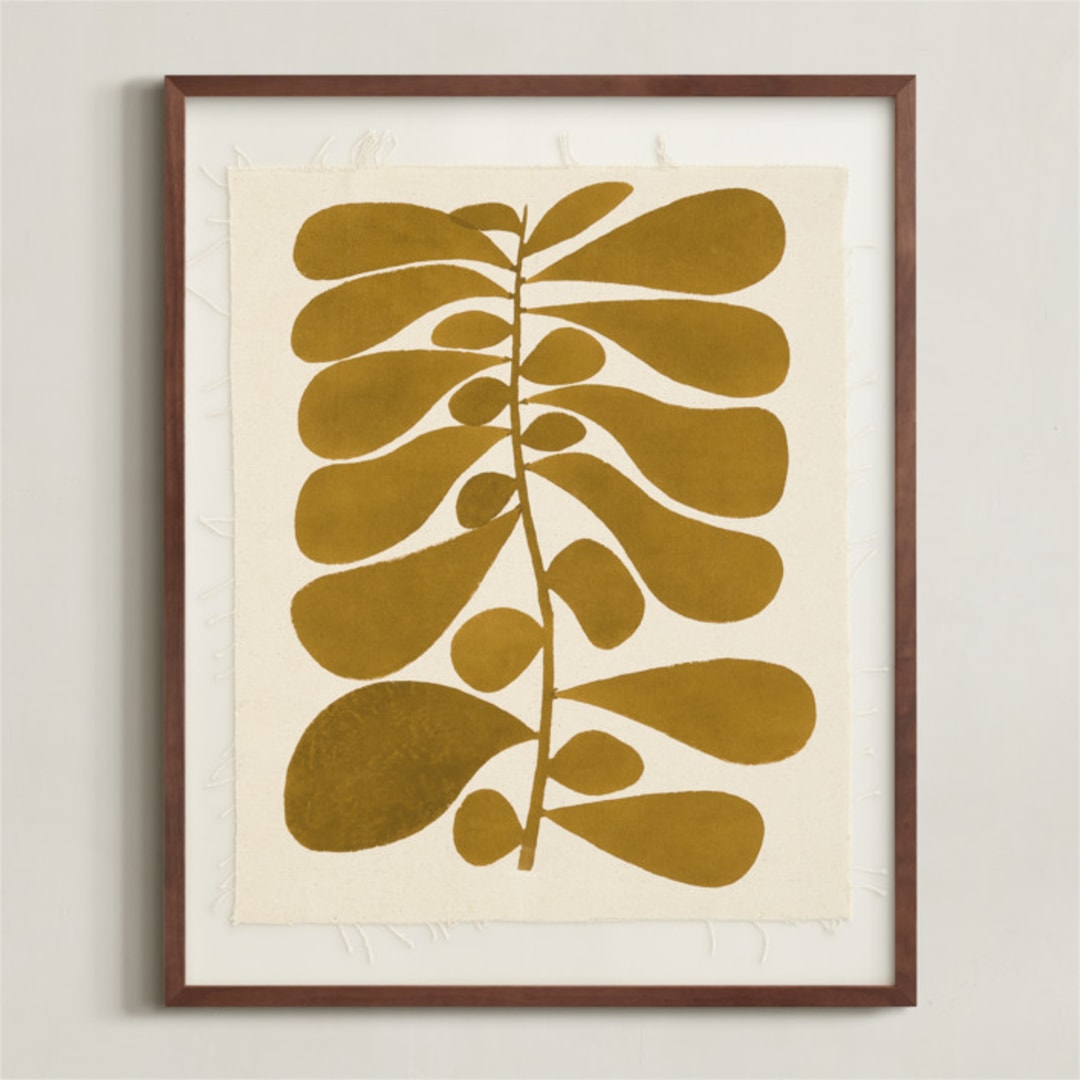 "Black Plant - Forest" - Textile Art Print in Forest by Alisa Galitsyna - Framed