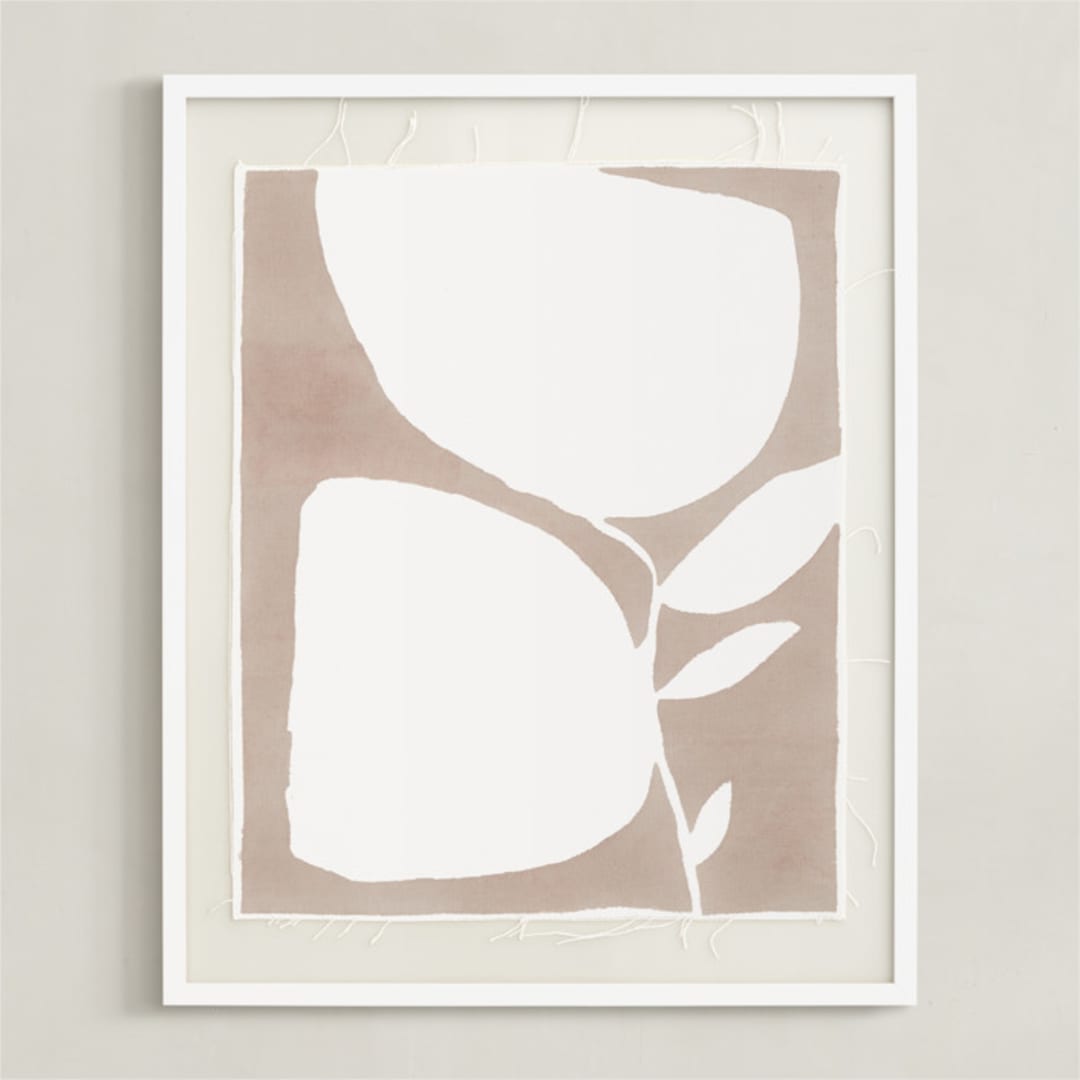 "Urban garden II" - Textile Art Print in Grey by Creo Study - Framed