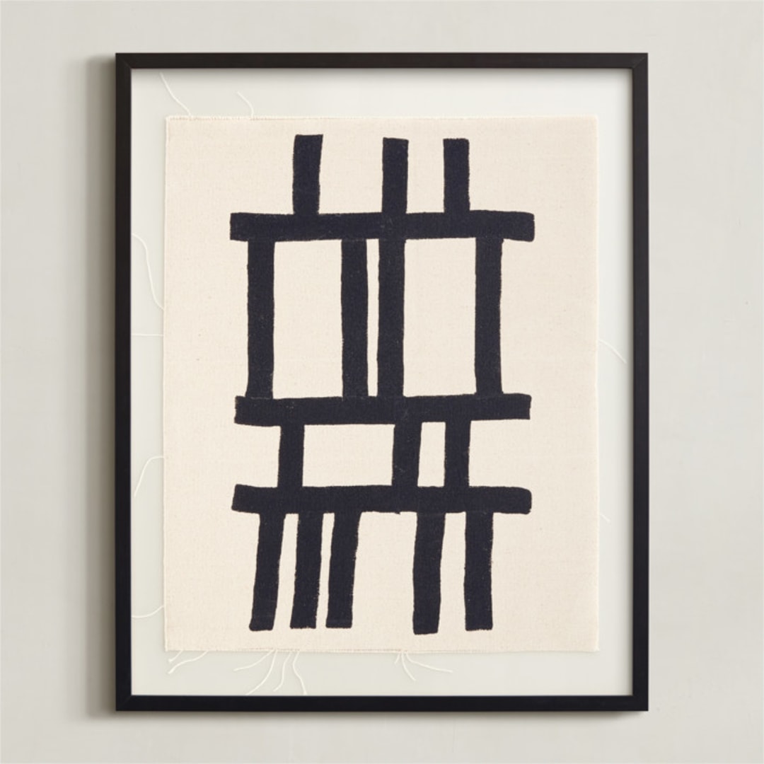 "Ink Study N3" - Textile Art Print in Ink by Gina Ortiz - Framed