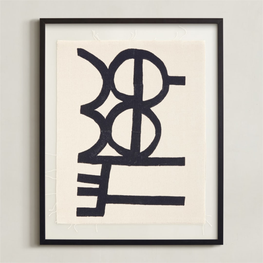 "Ink Study N4" - Textile Art Print in Ink by Gina Ortiz - Framed