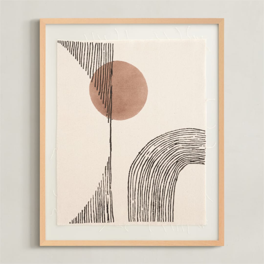 "Sunset getaway" - Textile Art Print in Copper by Creo Study - Framed