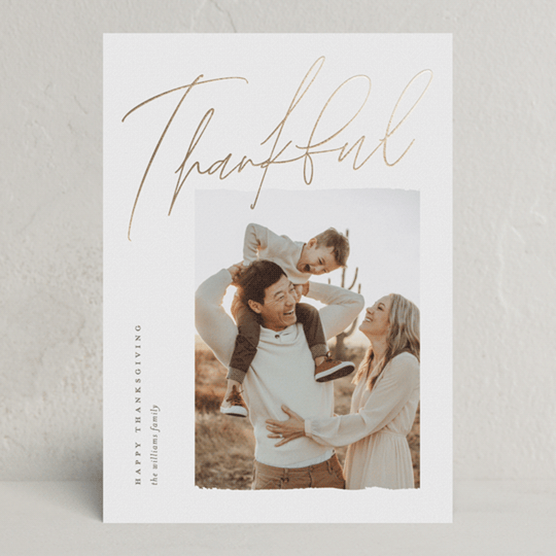 "Thankful Season" - Thanksgiving Cards in Guilded by Pixel and Hank - Front