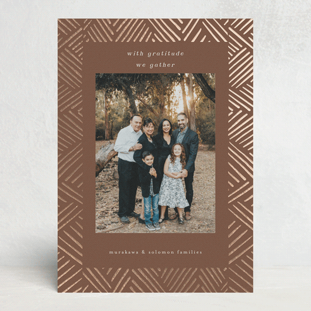 "with gratitude" - Thanksgiving Cards in Terracotta by Devika Keskar - Front