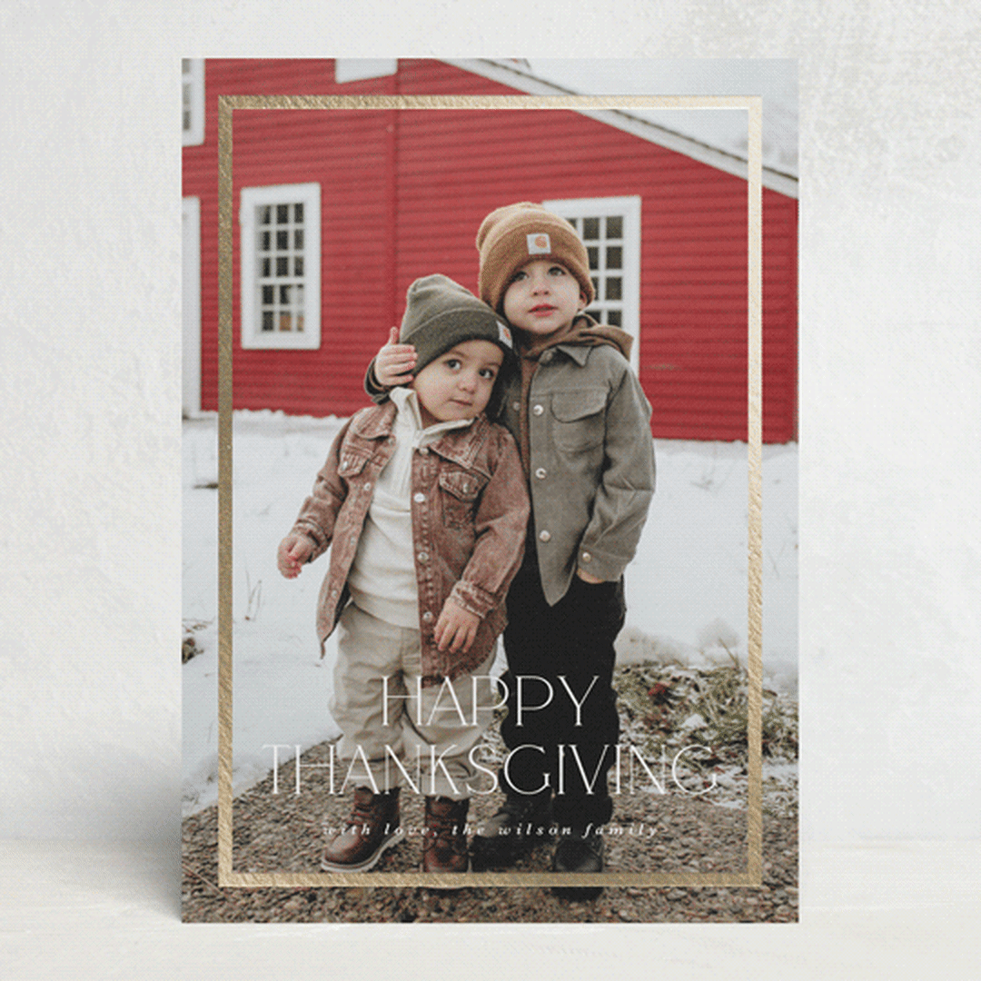 "classic framed" - Thanksgiving Cards in Snow by Stephanie Hawkes - Front